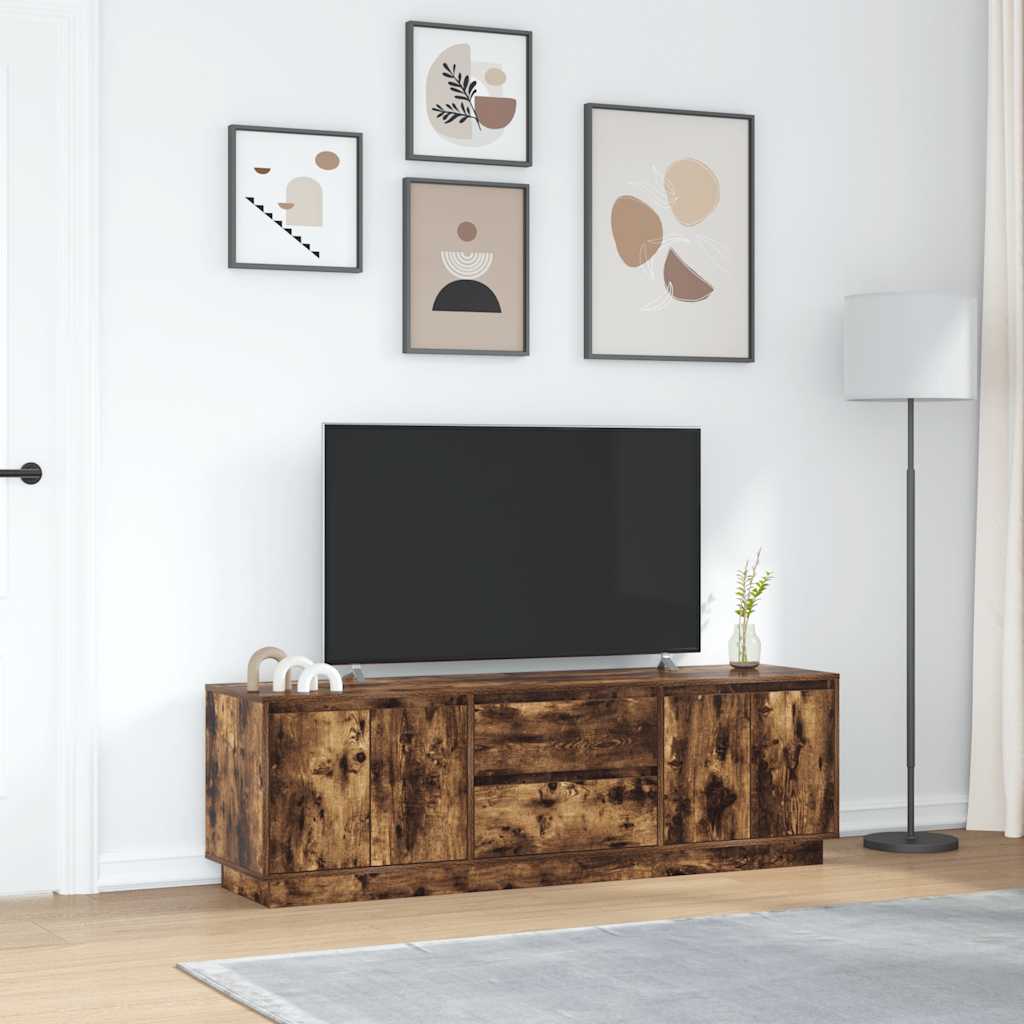 vidaXL Szafka RTV z oświetleniem LED Dąb wędzony 160,5x41x50 cm