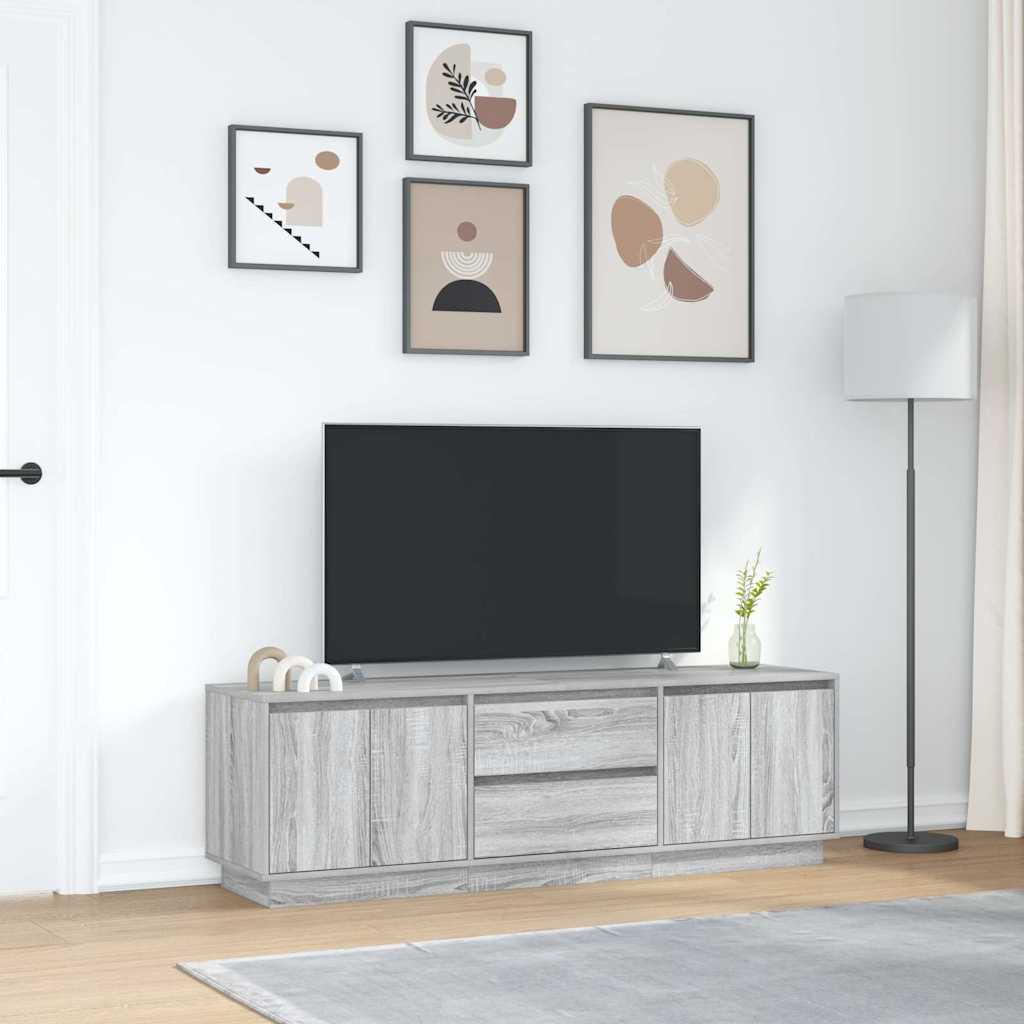 vidaXL Szafka RTV z oświetleniem LED Szara Sonoma 160,5x41x50 cm