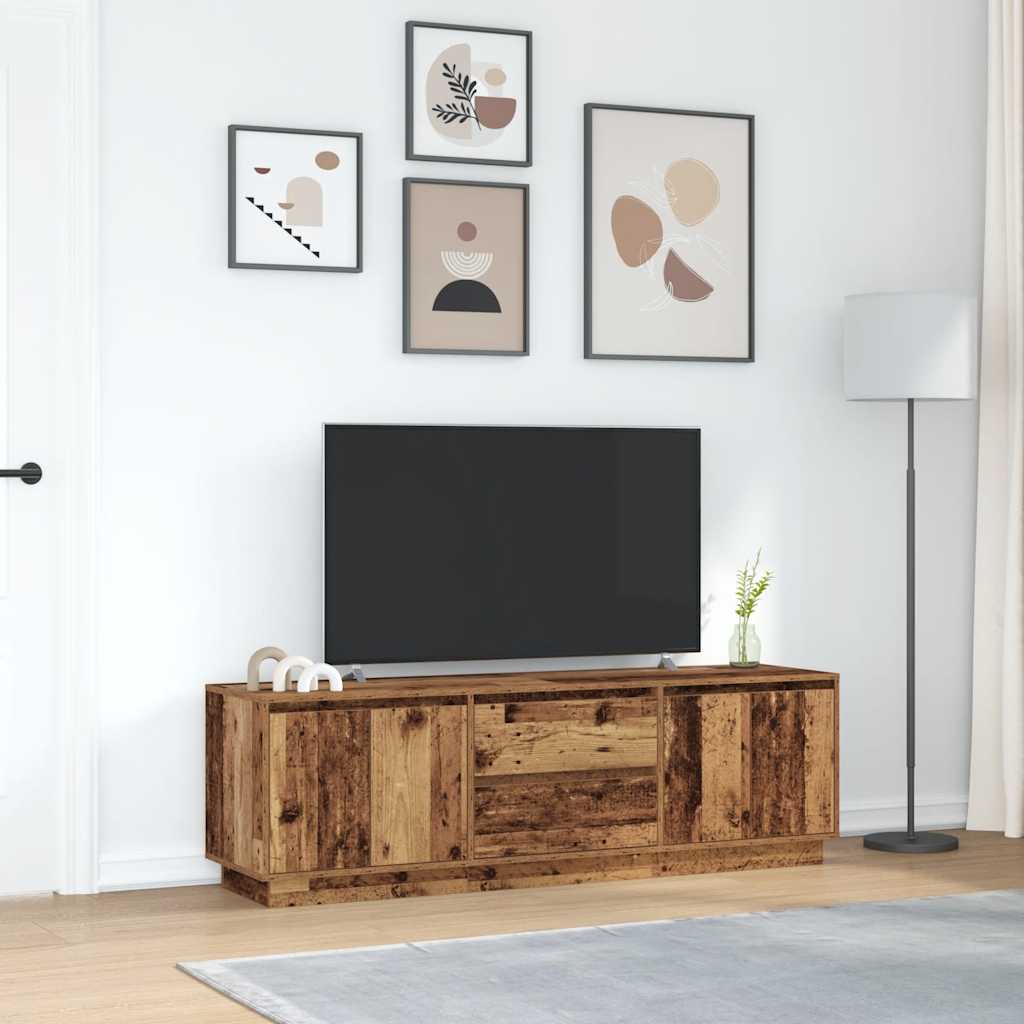 vidaXL Szafka RTV z oświetleniem LED Stare drewno 160,5x41x50 cm
