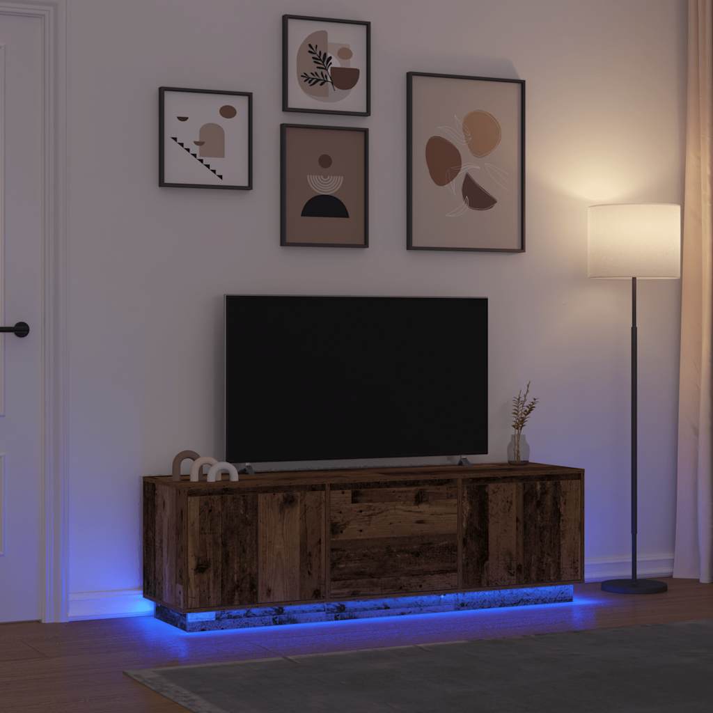 vidaXL Szafka RTV z oświetleniem LED Stare drewno 160,5x41x50 cm