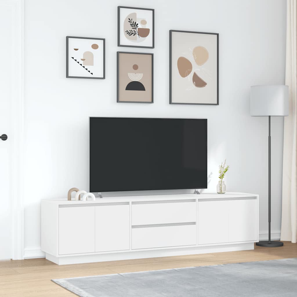 vidaXL Szafka RTV z oświetleniem LED Biała 193,5x41x50 cm