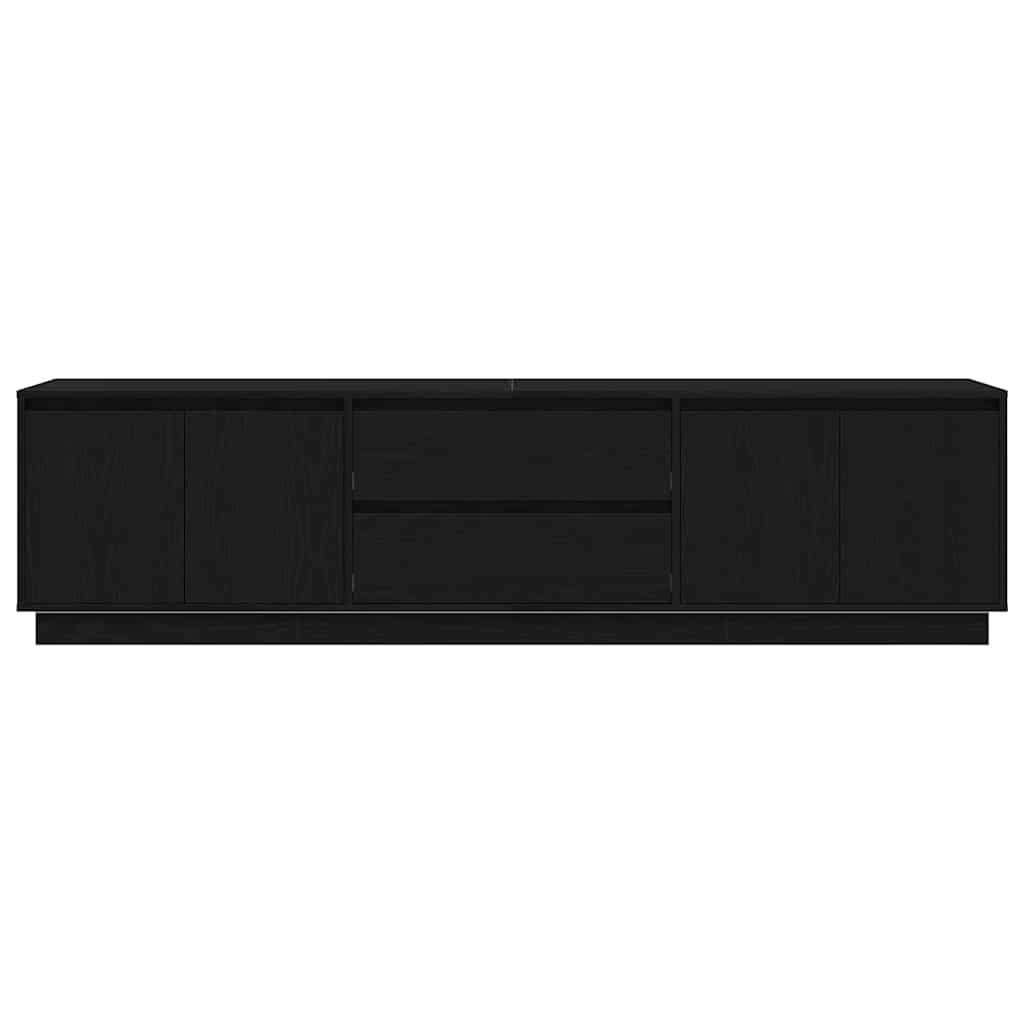 vidaXL Szafka RTV z oświetleniem LED Czarny Dąb 193,5x41x50 cm
