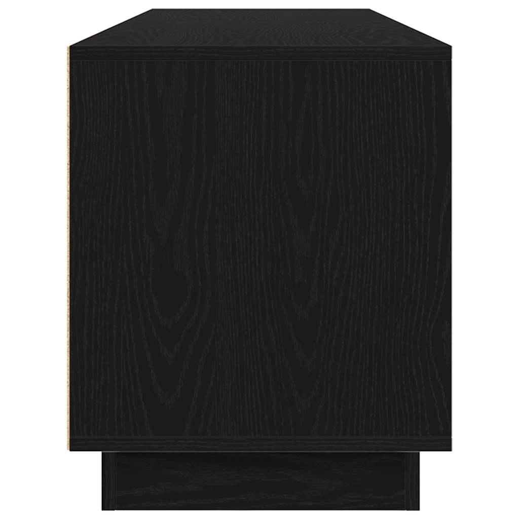 vidaXL Szafka RTV z oświetleniem LED Czarny Dąb 193,5x41x50 cm