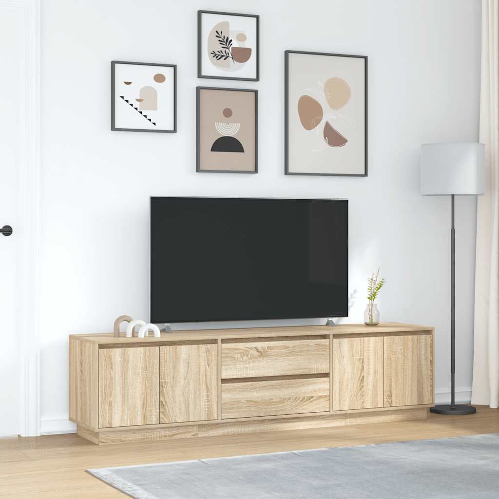 vidaXL Szafka RTV z oświetleniem LED Dąb Sonoma 193,5x41x50 cm