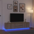 vidaXL Szafka RTV z oświetleniem LED Dąb Sonoma 193,5x41x50 cm