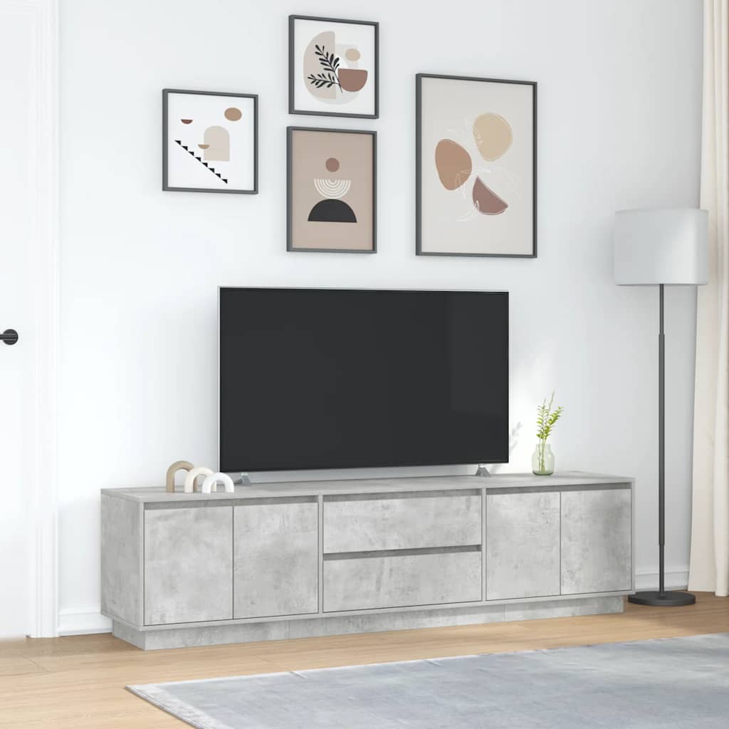 vidaXL Szafka RTV z oświetleniem LED Beton Szary 193,5x41x50 cm