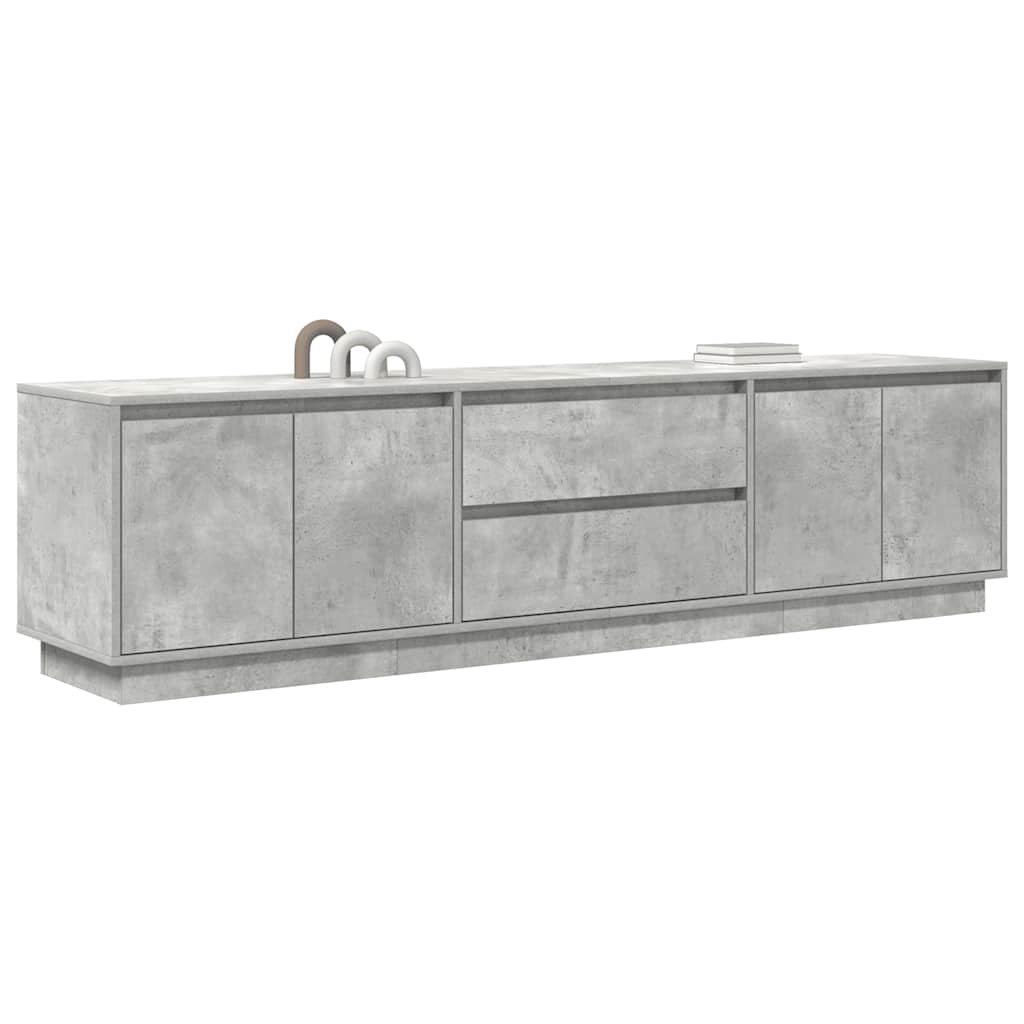 vidaXL Szafka RTV z oświetleniem LED Beton Szary 193,5x41x50 cm