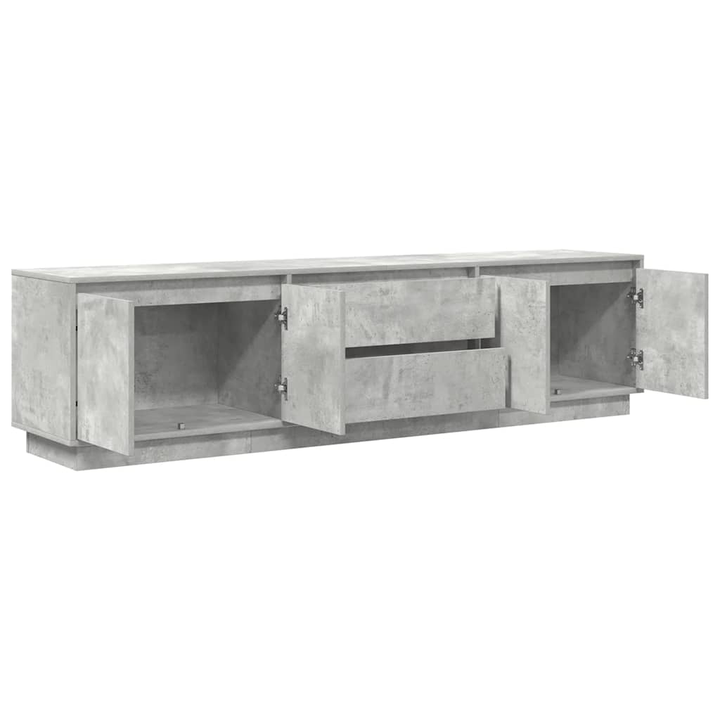 vidaXL Szafka RTV z oświetleniem LED Beton Szary 193,5x41x50 cm