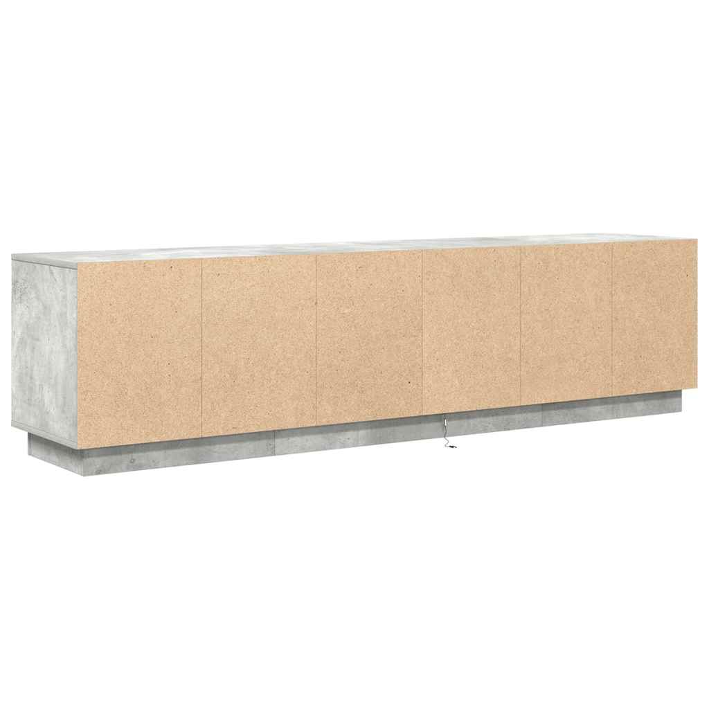 vidaXL Szafka RTV z oświetleniem LED Beton Szary 193,5x41x50 cm