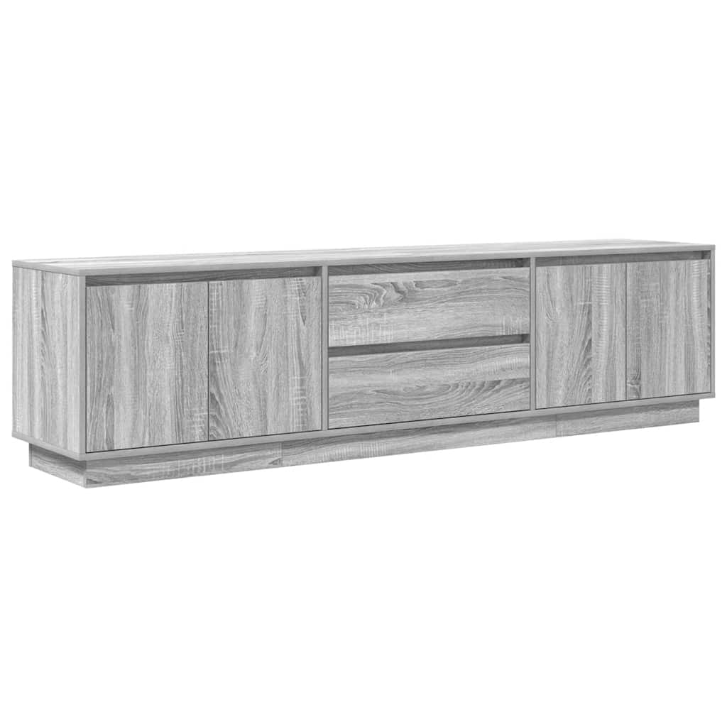 vidaXL Szafka RTV z oświetleniem LED Szara Sonoma 193,5x41x50 cm