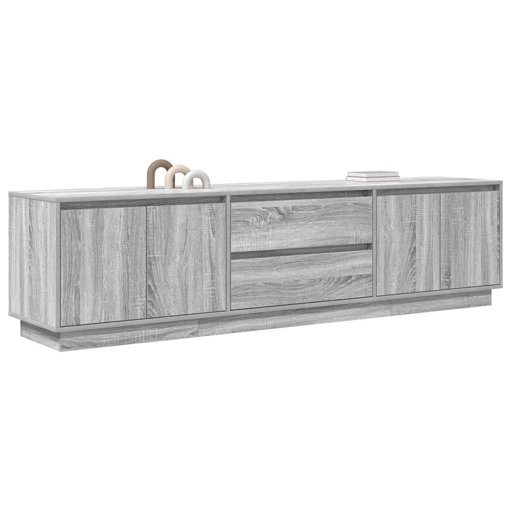 vidaXL Szafka RTV z oświetleniem LED Szara Sonoma 193,5x41x50 cm