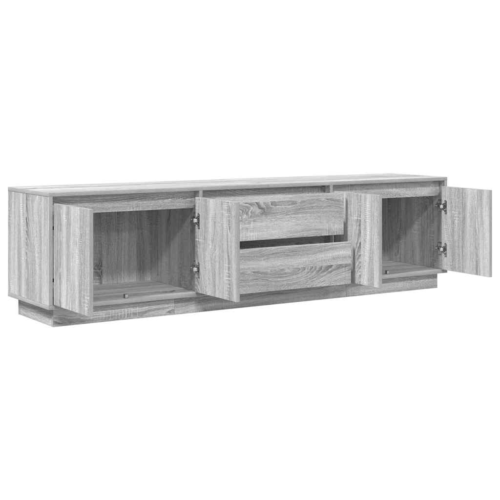 vidaXL Szafka RTV z oświetleniem LED Szara Sonoma 193,5x41x50 cm