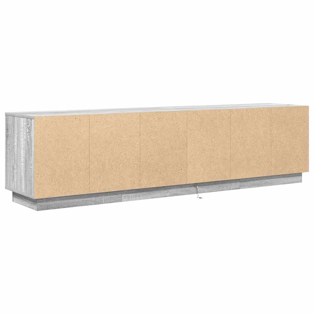 vidaXL Szafka RTV z oświetleniem LED Szara Sonoma 193,5x41x50 cm