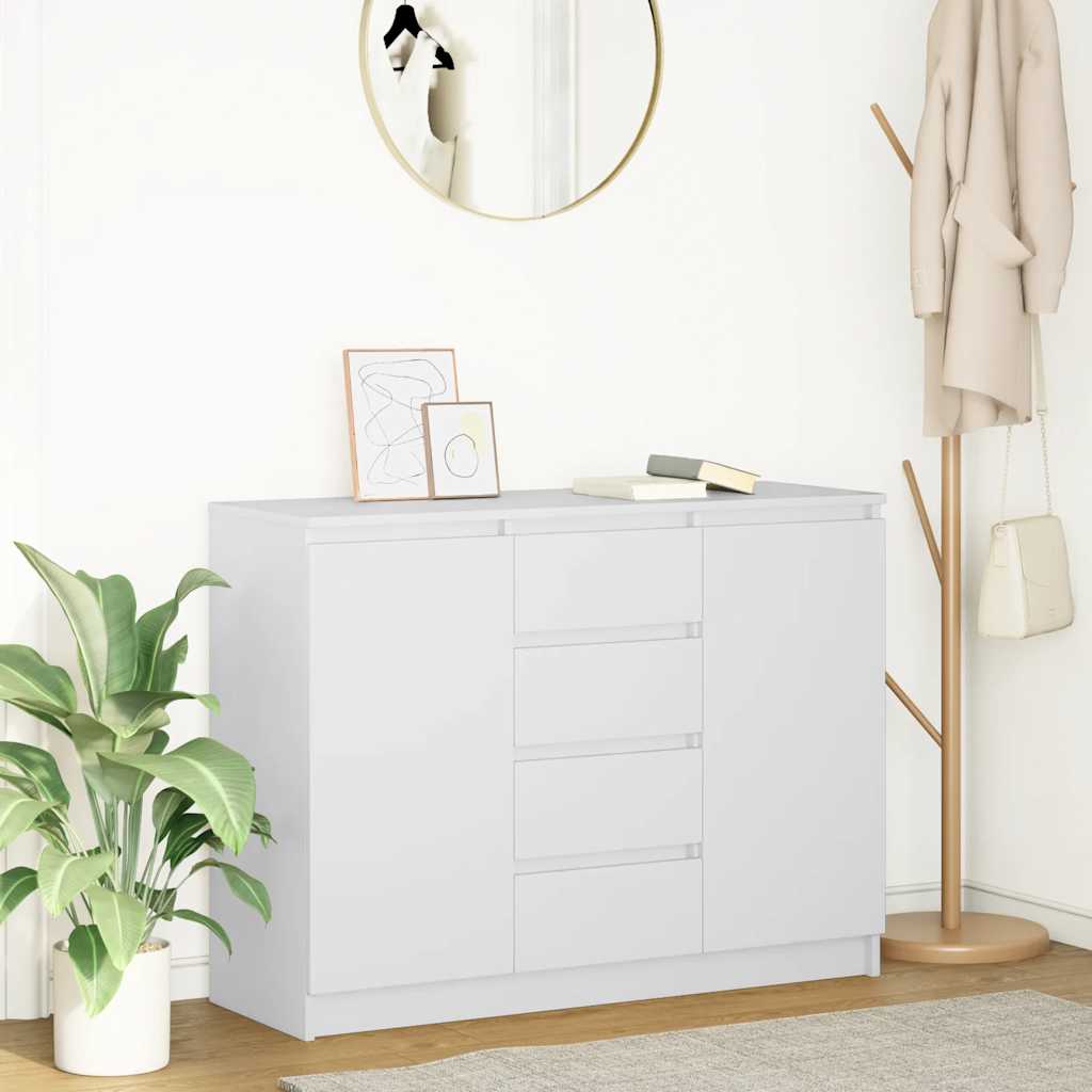 vidaXL Komoda z szufladami Biała 100,5x35x76 cm Drewno klejone