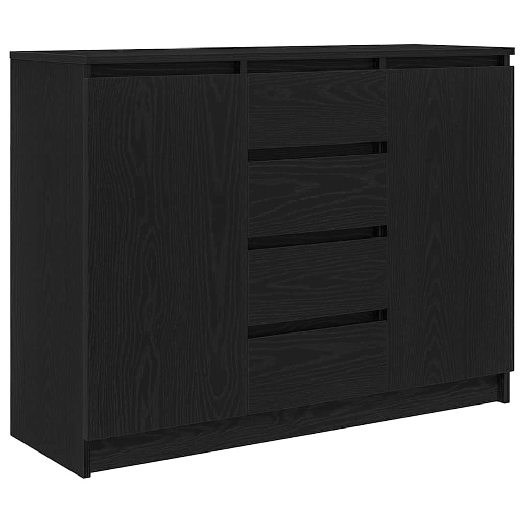 vidaXL Komoda z szufladami Czarny dąb 100,5x35x76 cm Drewno klejone