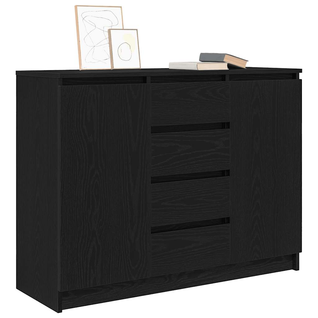vidaXL Komoda z szufladami Czarny dąb 100,5x35x76 cm Drewno klejone