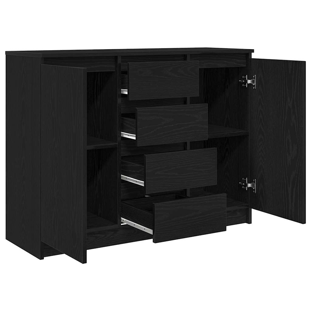 vidaXL Komoda z szufladami Czarny dąb 100,5x35x76 cm Drewno klejone