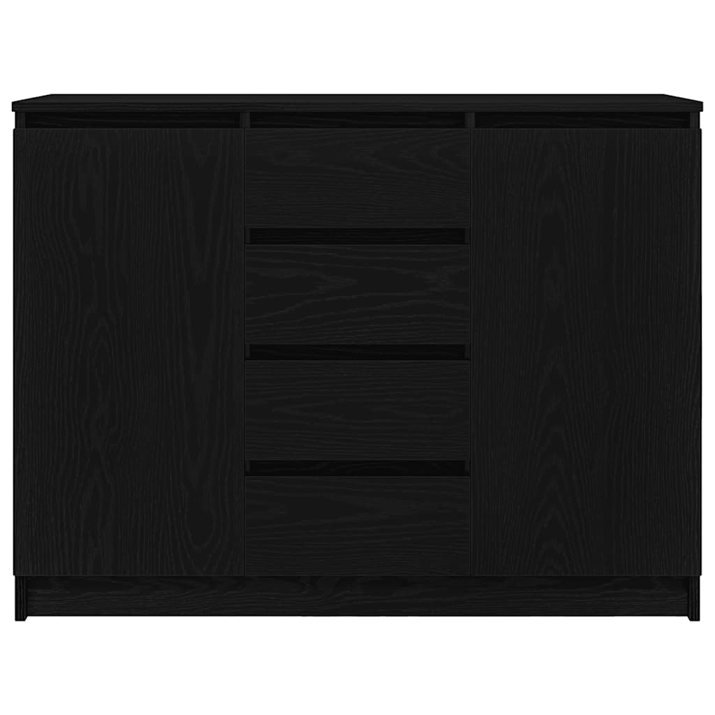 vidaXL Komoda z szufladami Czarny dąb 100,5x35x76 cm Drewno klejone