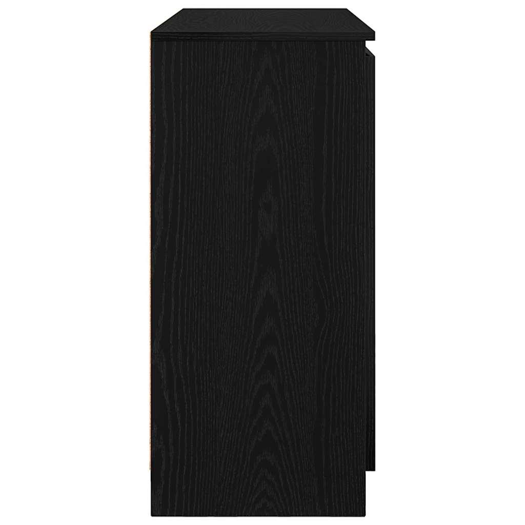 vidaXL Komoda z szufladami Czarny dąb 100,5x35x76 cm Drewno klejone