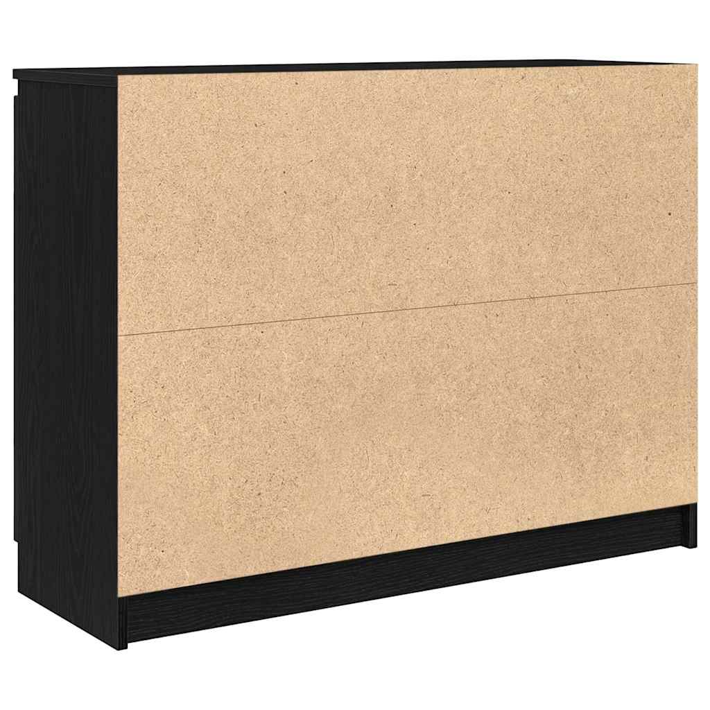 vidaXL Komoda z szufladami Czarny dąb 100,5x35x76 cm Drewno klejone