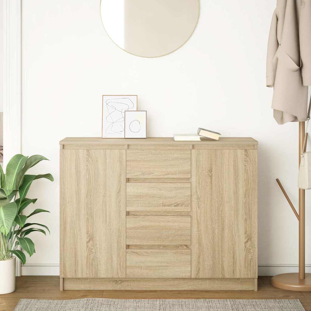 vidaXL Komoda z szufladami Dąb Sonoma 100,5x35x76 cm Drewno klejone