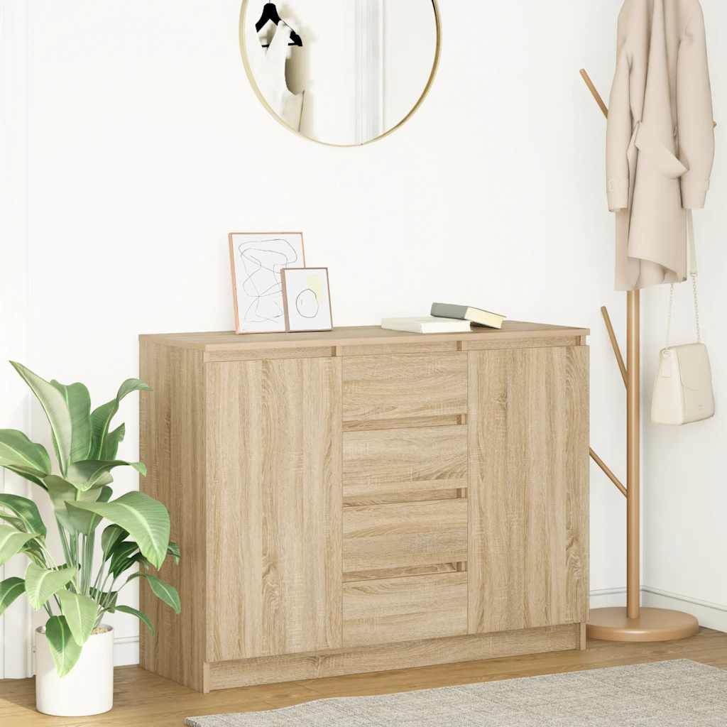 vidaXL Komoda z szufladami Dąb Sonoma 100,5x35x76 cm Drewno klejone