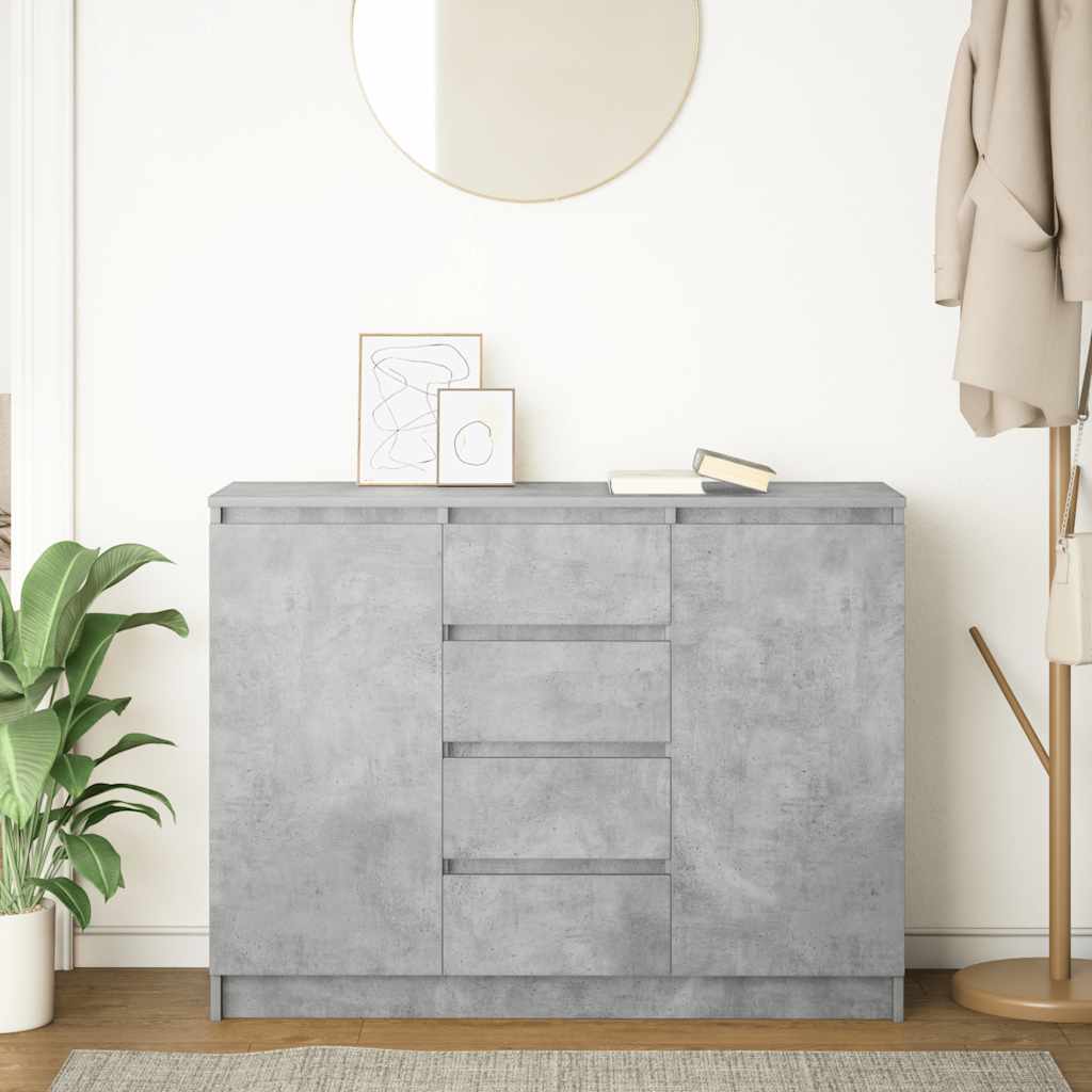 vidaXL Komoda z szufladami Betonowy Szary 100,5x35x76cm Drewno klejone