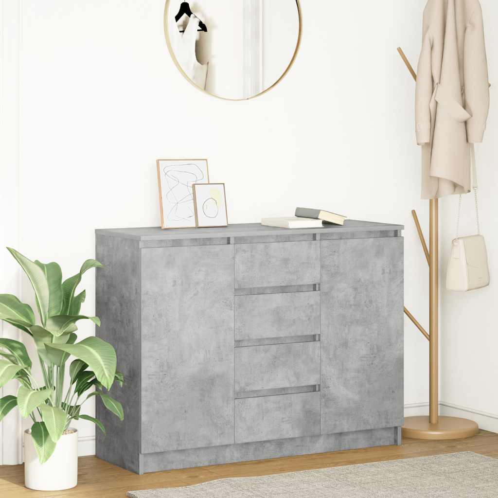 vidaXL Komoda z szufladami Betonowy Szary 100,5x35x76cm Drewno klejone