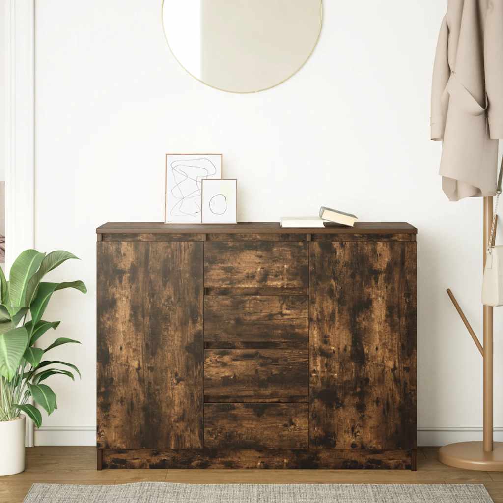 vidaXL Komoda z szufladami Dąb wędzony 100,5x35x76 cm Drewno klejone
