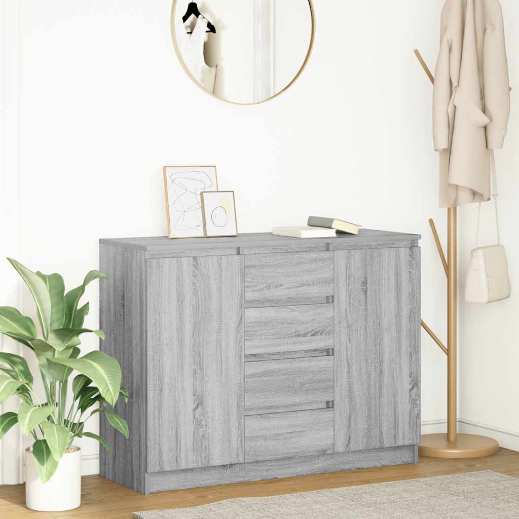 vidaXL Komoda z szufladami Szara Sonoma 100,5x35x76 cm Drewno klejone