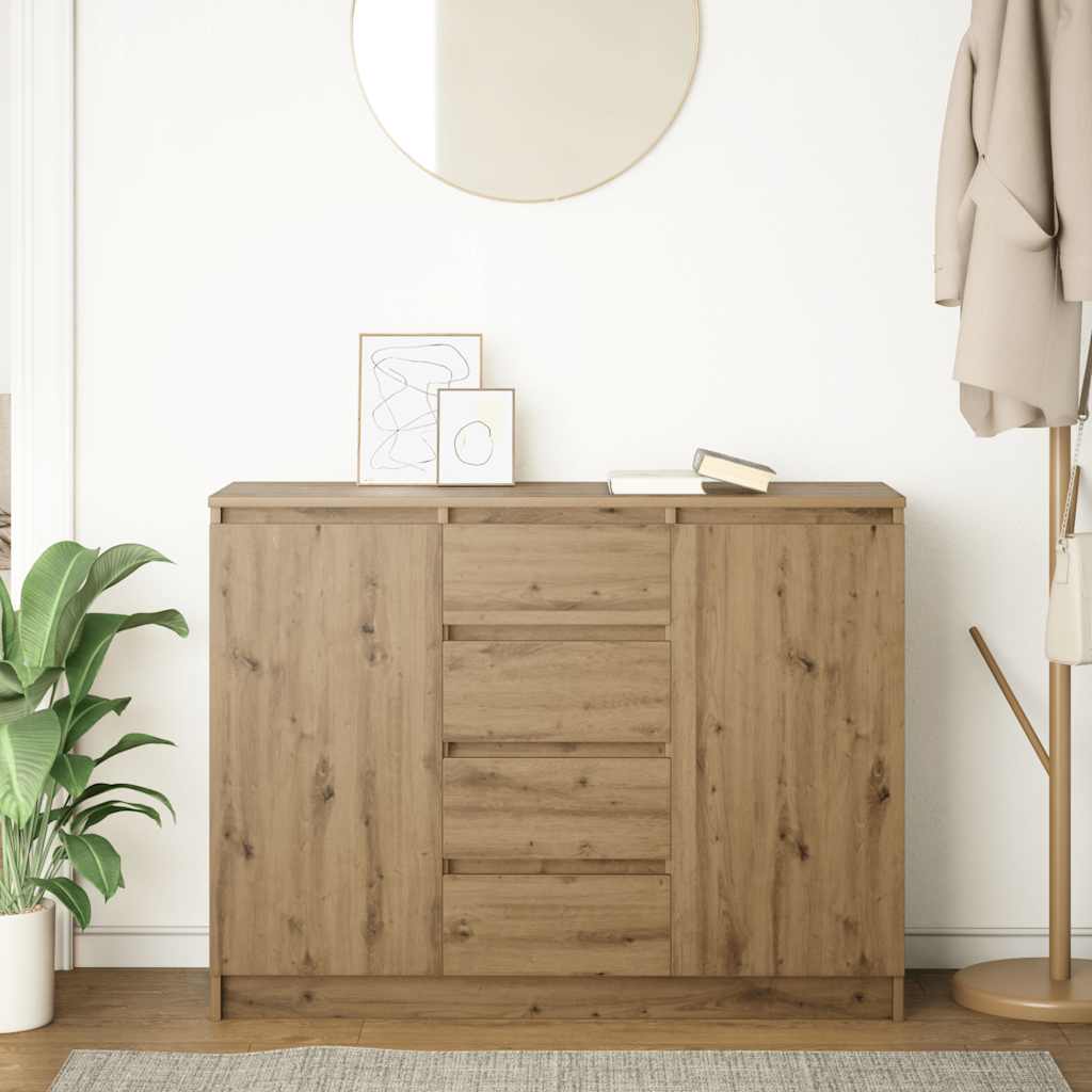 vidaXL Komoda z szufladami Artisan Oak 100,5x35x76 cm Drewno klejone