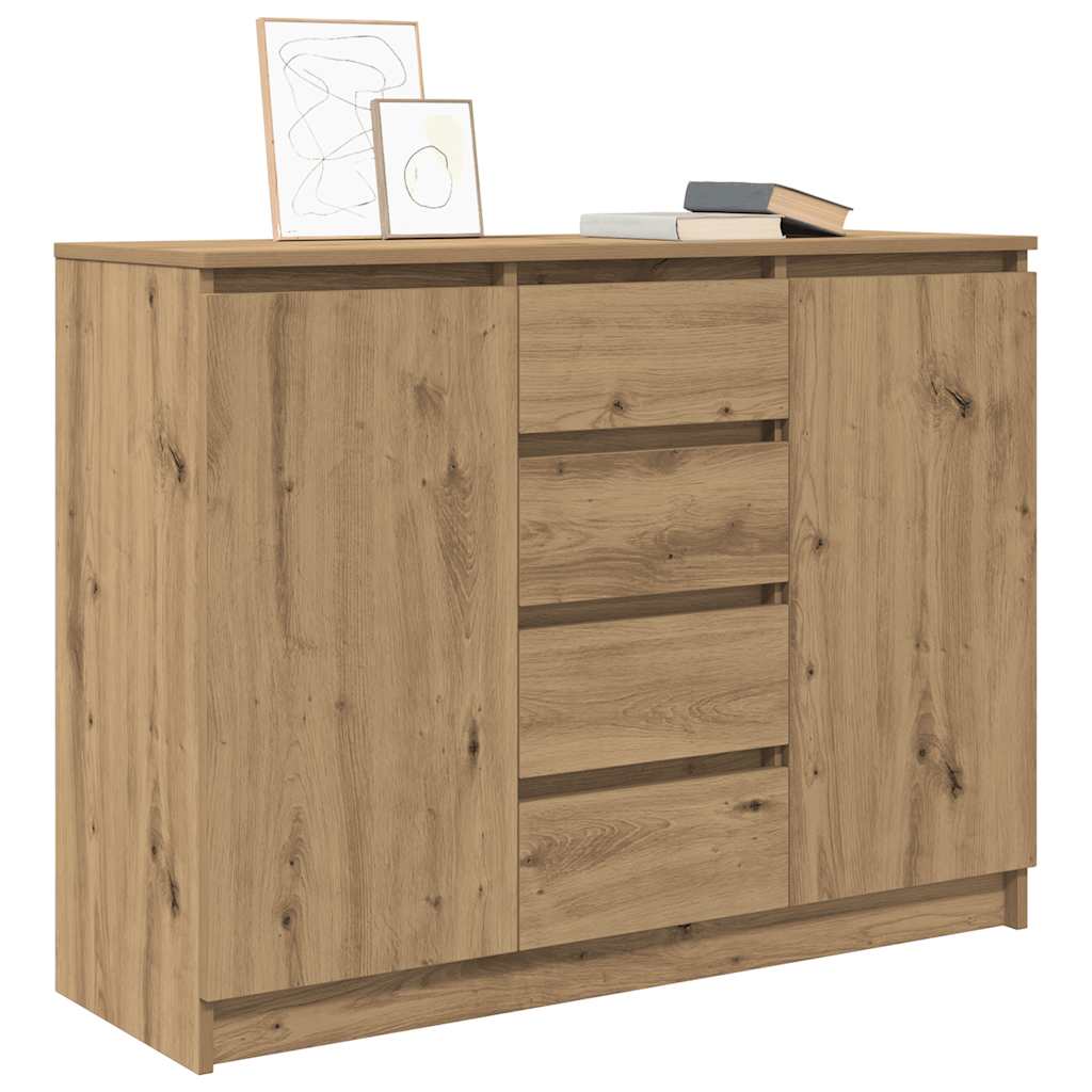 vidaXL Komoda z szufladami Artisan Oak 100,5x35x76 cm Drewno klejone
