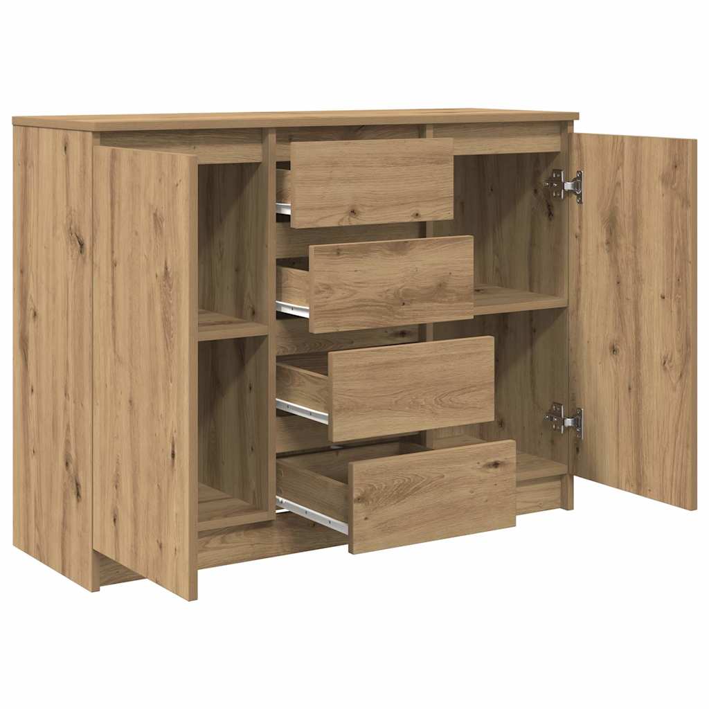 vidaXL Komoda z szufladami Artisan Oak 100,5x35x76 cm Drewno klejone
