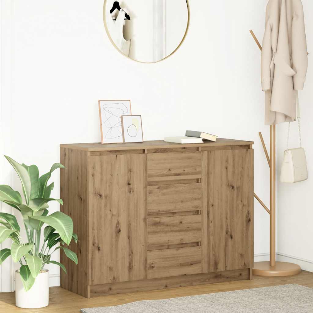 vidaXL Komoda z szufladami Artisan Oak 100,5x35x76 cm Drewno klejone