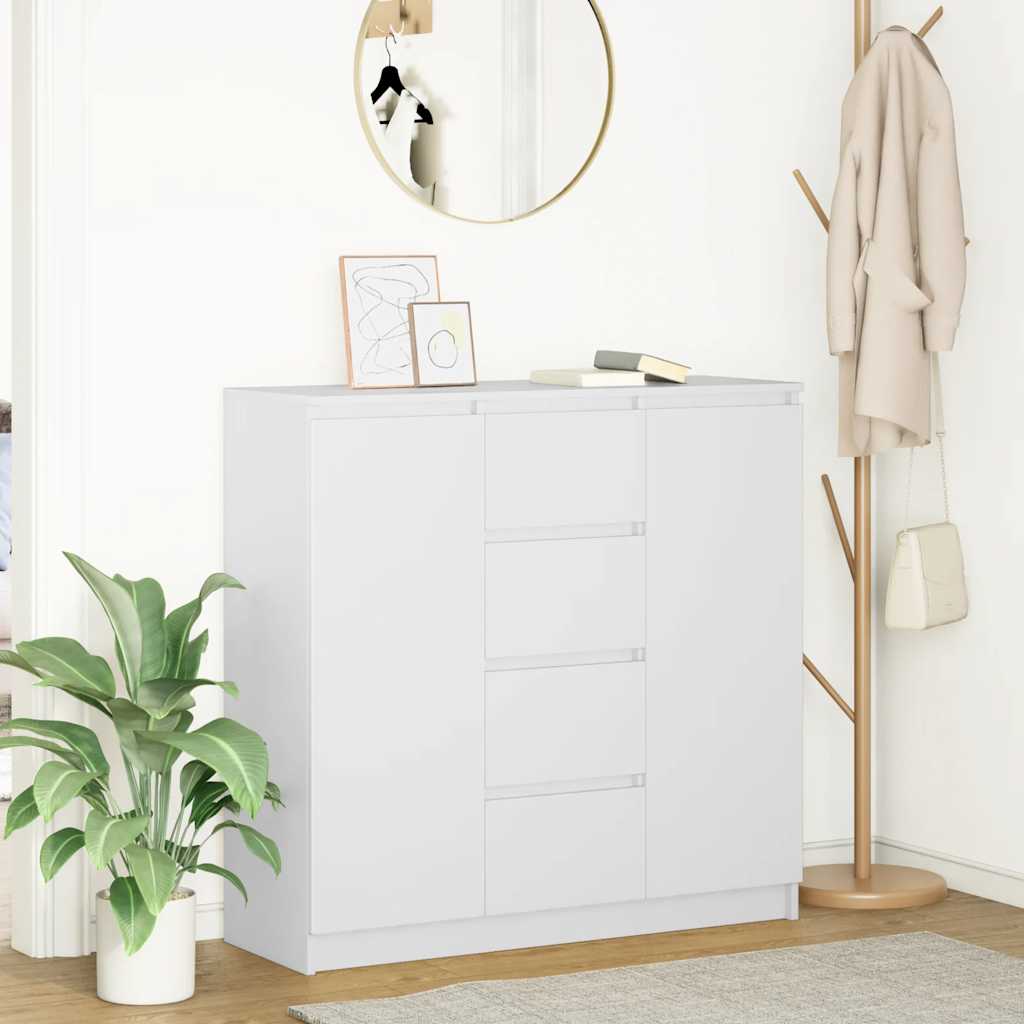 vidaXL Komoda z szufladami Biała 100,5x35x98,5 cm Drewno klejone