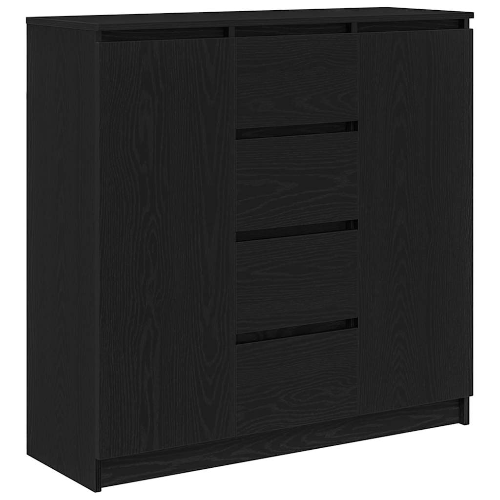 vidaXL Komoda z szufladami Czarny dąb 100,5x35x98,5 cm Drewno klejone