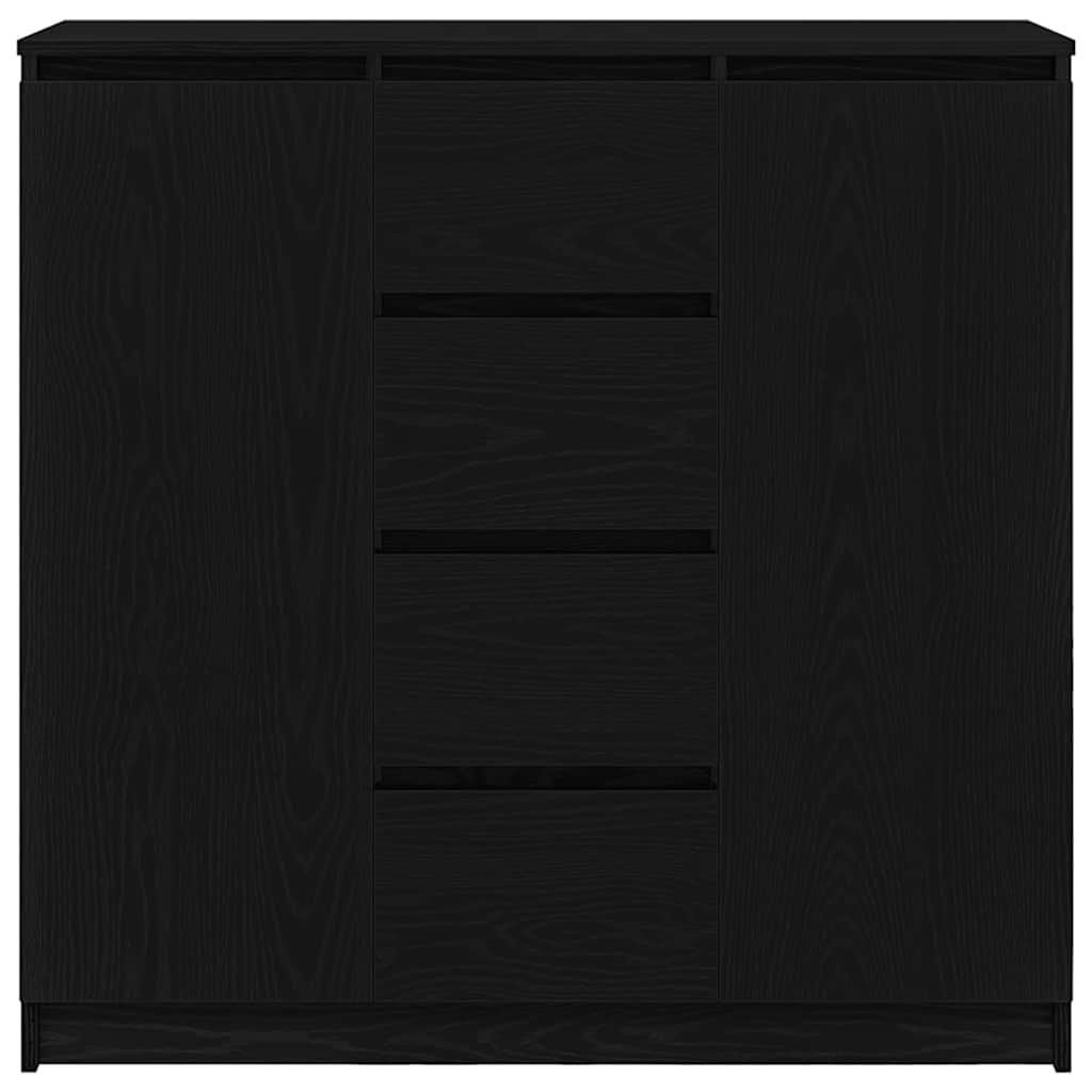 vidaXL Komoda z szufladami Czarny dąb 100,5x35x98,5 cm Drewno klejone