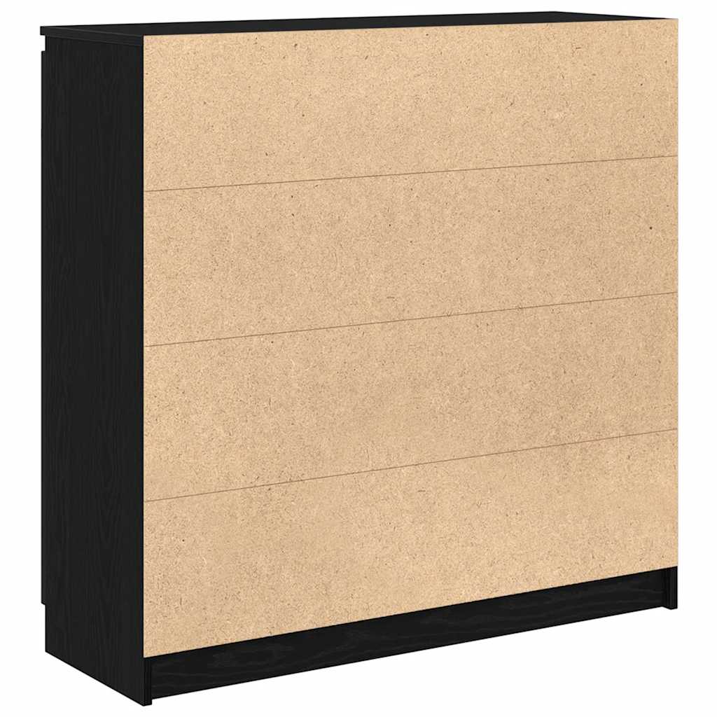 vidaXL Komoda z szufladami Czarny dąb 100,5x35x98,5 cm Drewno klejone