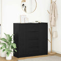 vidaXL Komoda z szufladami Czarny dąb 100,5x35x98,5 cm Drewno klejone