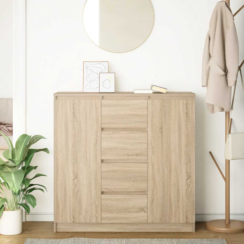 vidaXL Komoda z szufladami Dąb Sonoma 100,5x35x98,5 cm Drewno klejone
