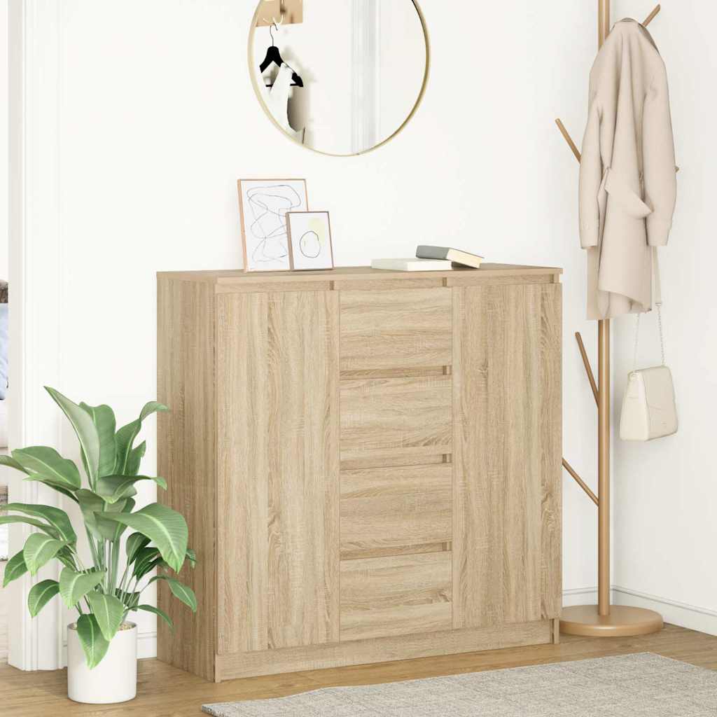 vidaXL Komoda z szufladami Dąb Sonoma 100,5x35x98,5 cm Drewno klejone