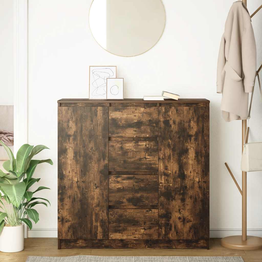 vidaXL Komoda z szufladami Dąb wędzony 100,5x35x98,5 cm Drewno klejone
