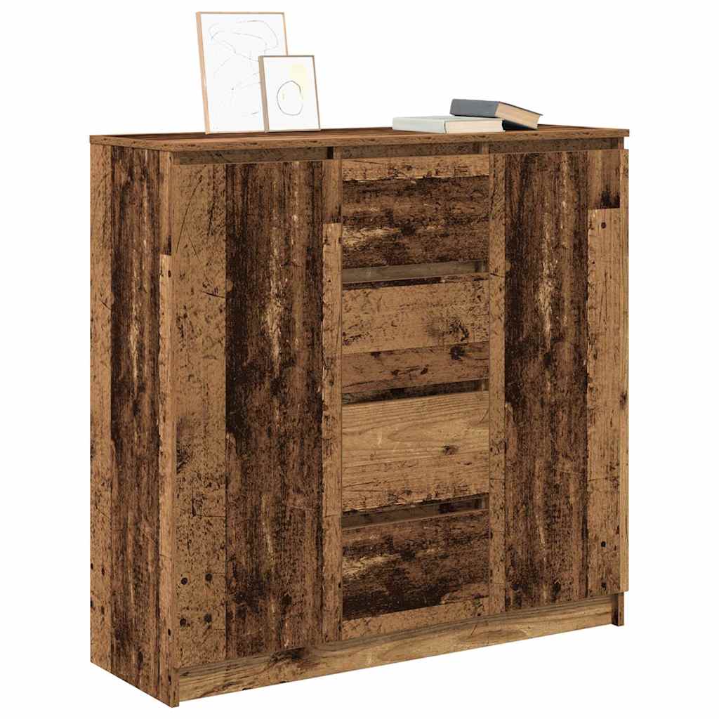 vidaXL Komoda z szufladami Stare drewno 100,5x35x98,5cm Drewno klejone