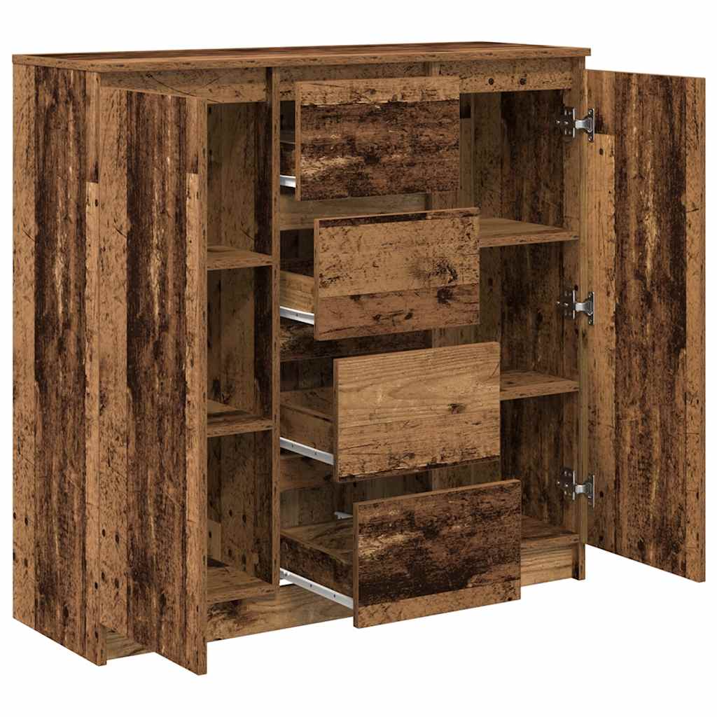 vidaXL Komoda z szufladami Stare drewno 100,5x35x98,5cm Drewno klejone