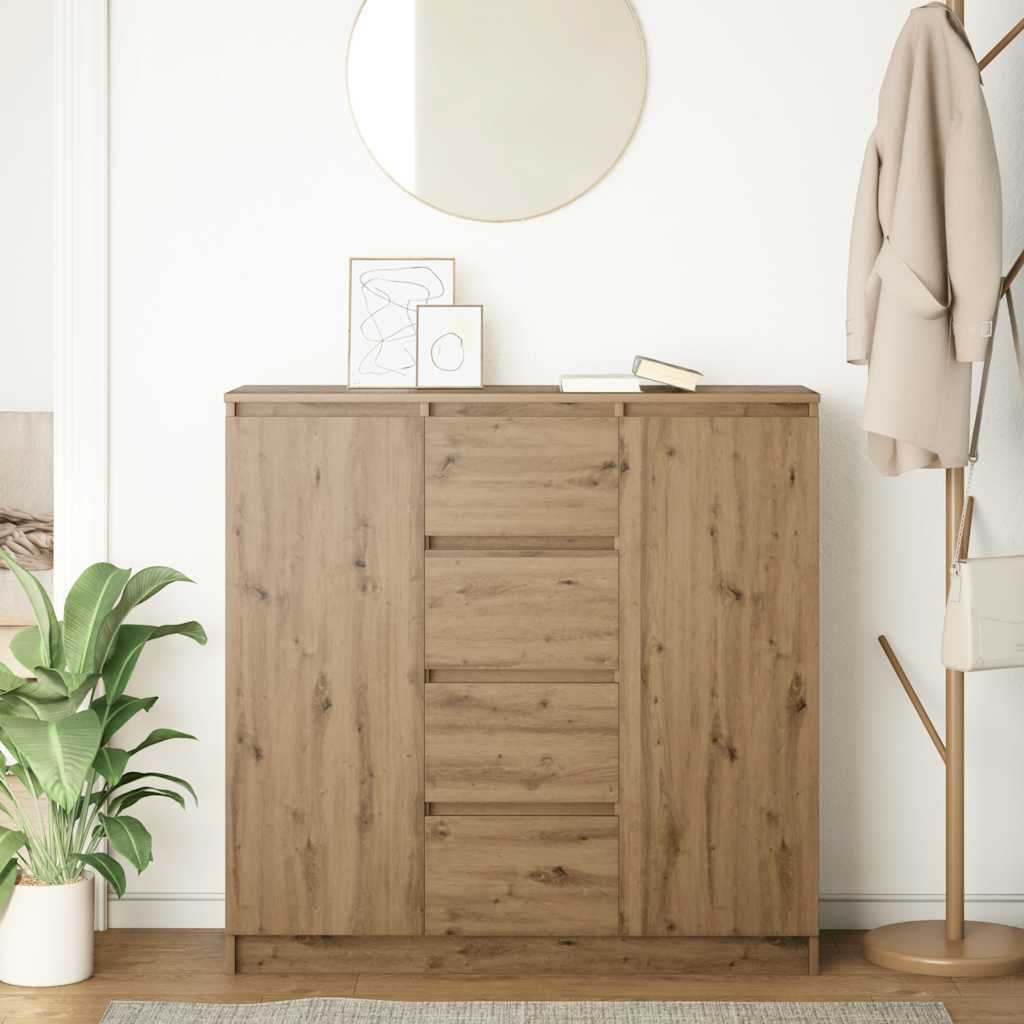 vidaXL Komoda z szufladami Artisan Oak 100,5x35x98,5 cm Drewno klejone