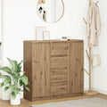 vidaXL Komoda z szufladami Artisan Oak 100,5x35x98,5 cm Drewno klejone