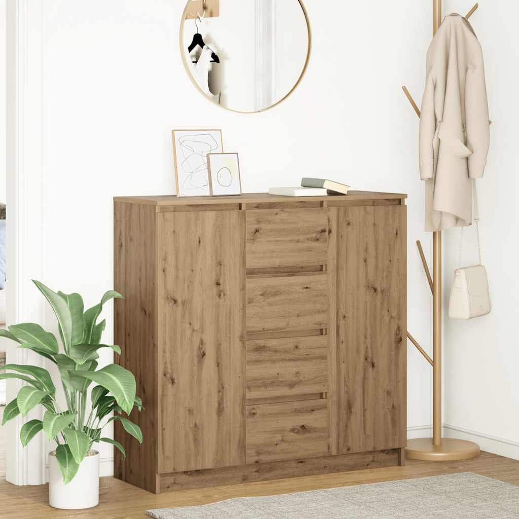 vidaXL Komoda z szufladami Artisan Oak 100,5x35x98,5 cm Drewno klejone