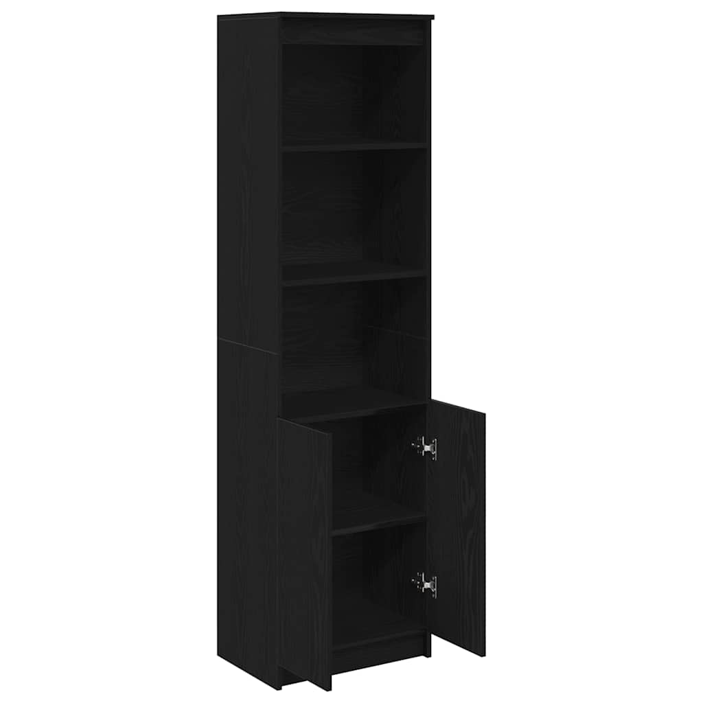 vidaXL Komoda czarna dąb 50x35x180 cm Drewno klejone
