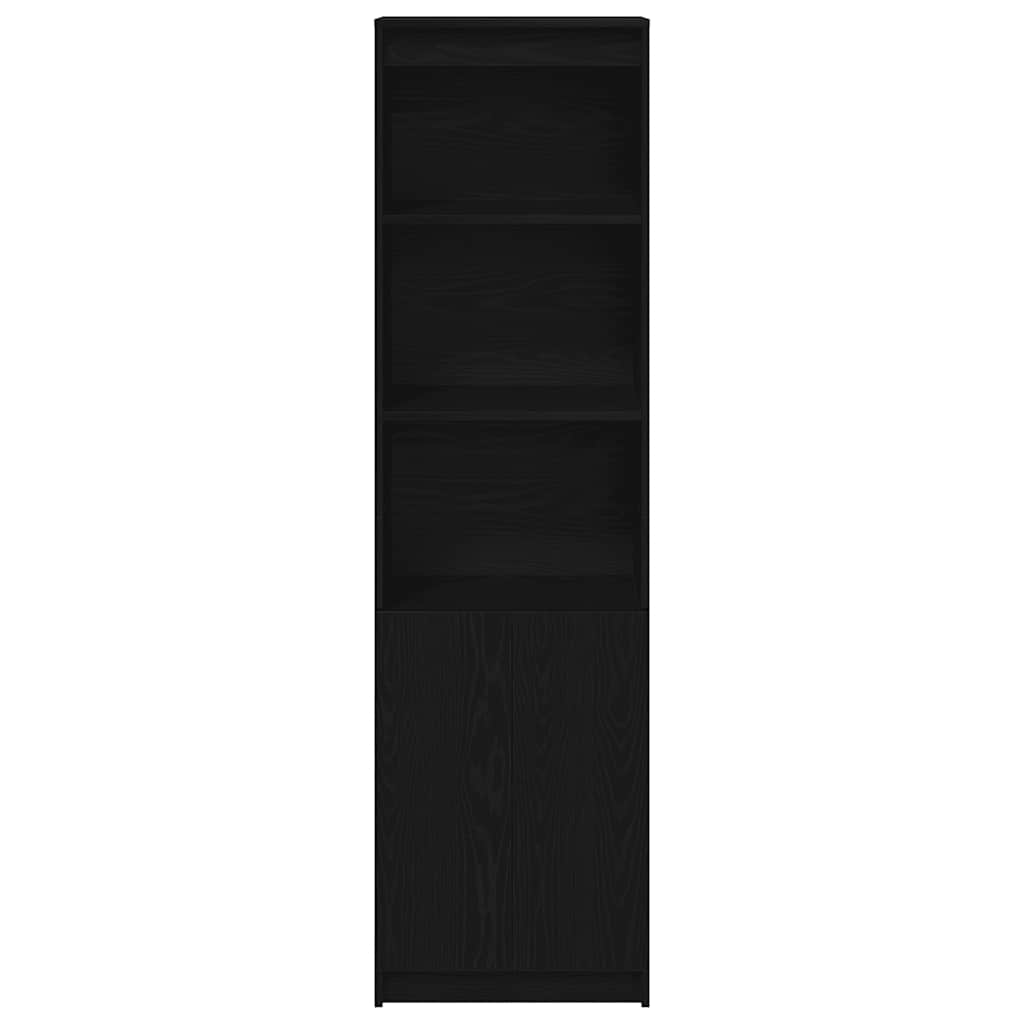vidaXL Komoda czarna dąb 50x35x180 cm Drewno klejone