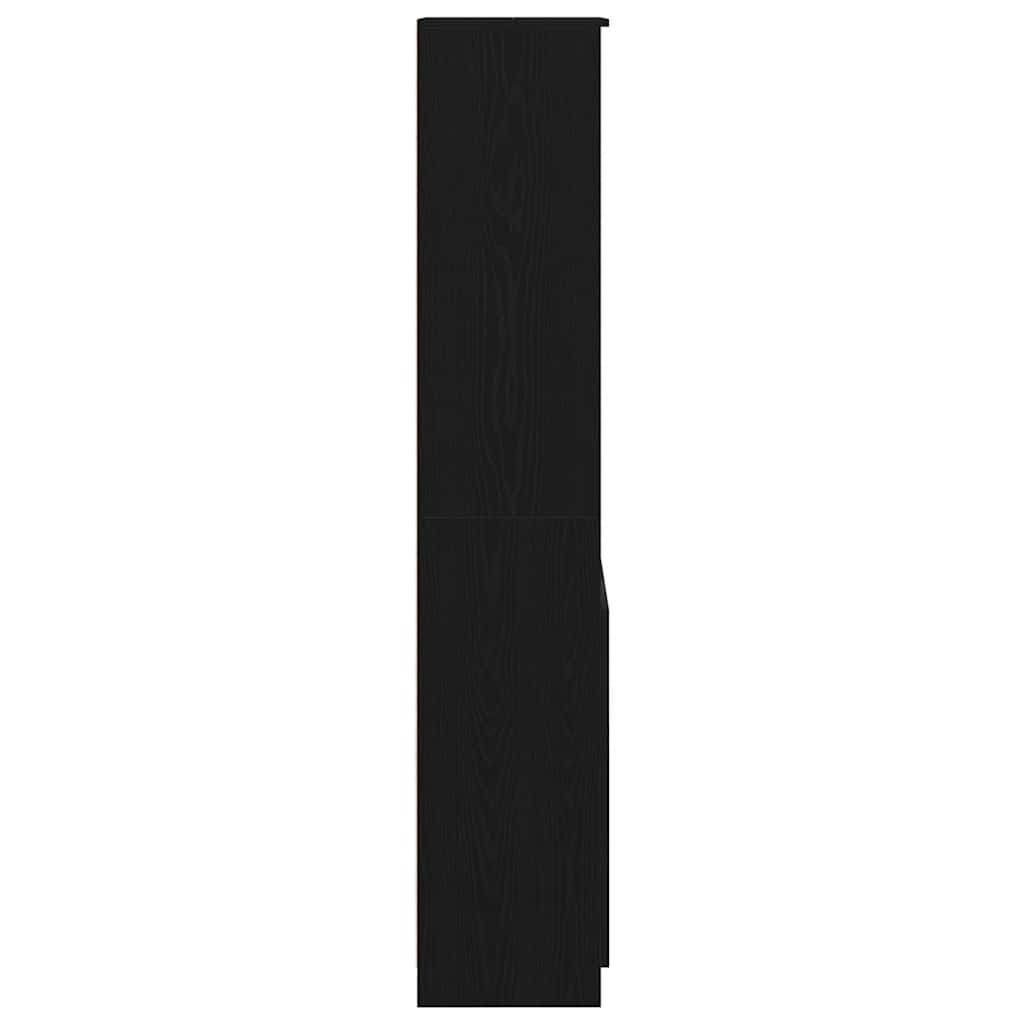 vidaXL Komoda czarna dąb 50x35x180 cm Drewno klejone